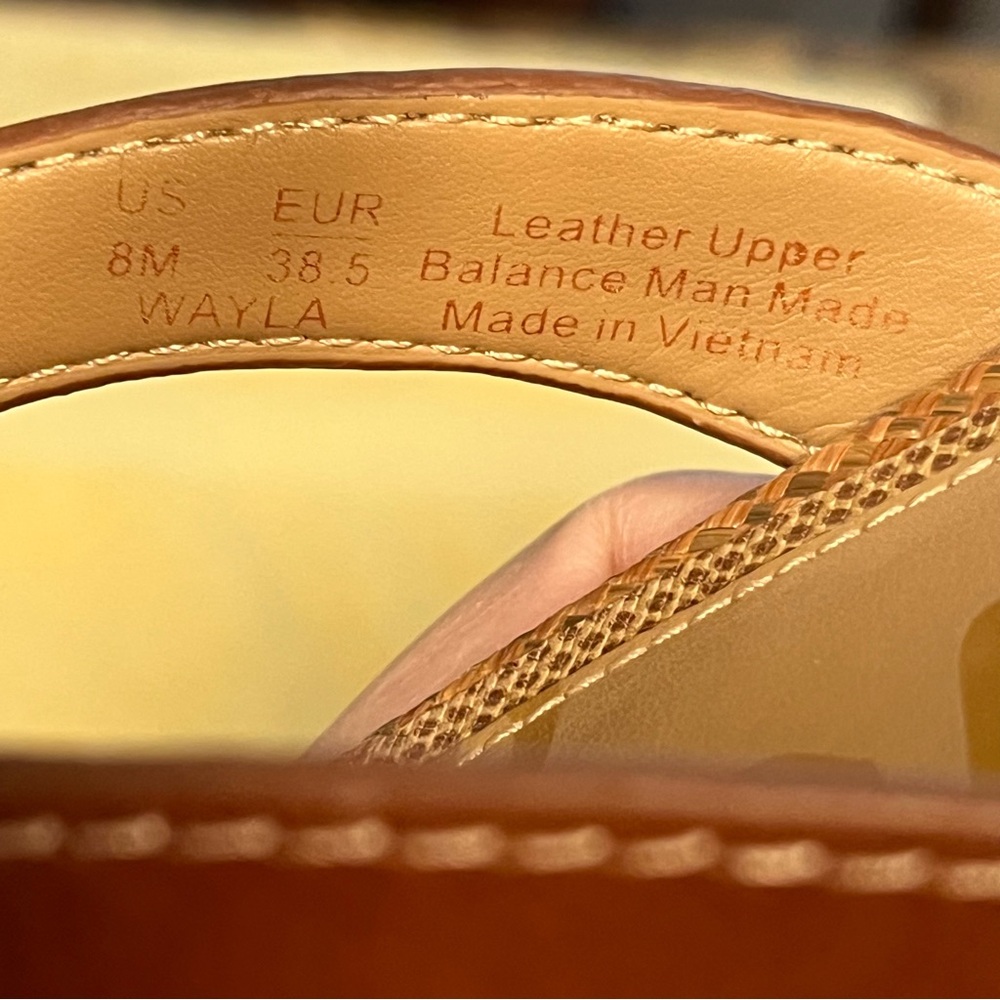 Sam Edelman Wayla Whisky Brown Women Sz 8 Leather Heeled Ankle Strap Sandals EUC - Picture 7 of 7